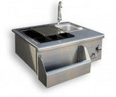 RCS R-Series Beverage Center RBC1 showcasing its 304 stainless steel design, sink, bottle opener, and insulated ice compartment.